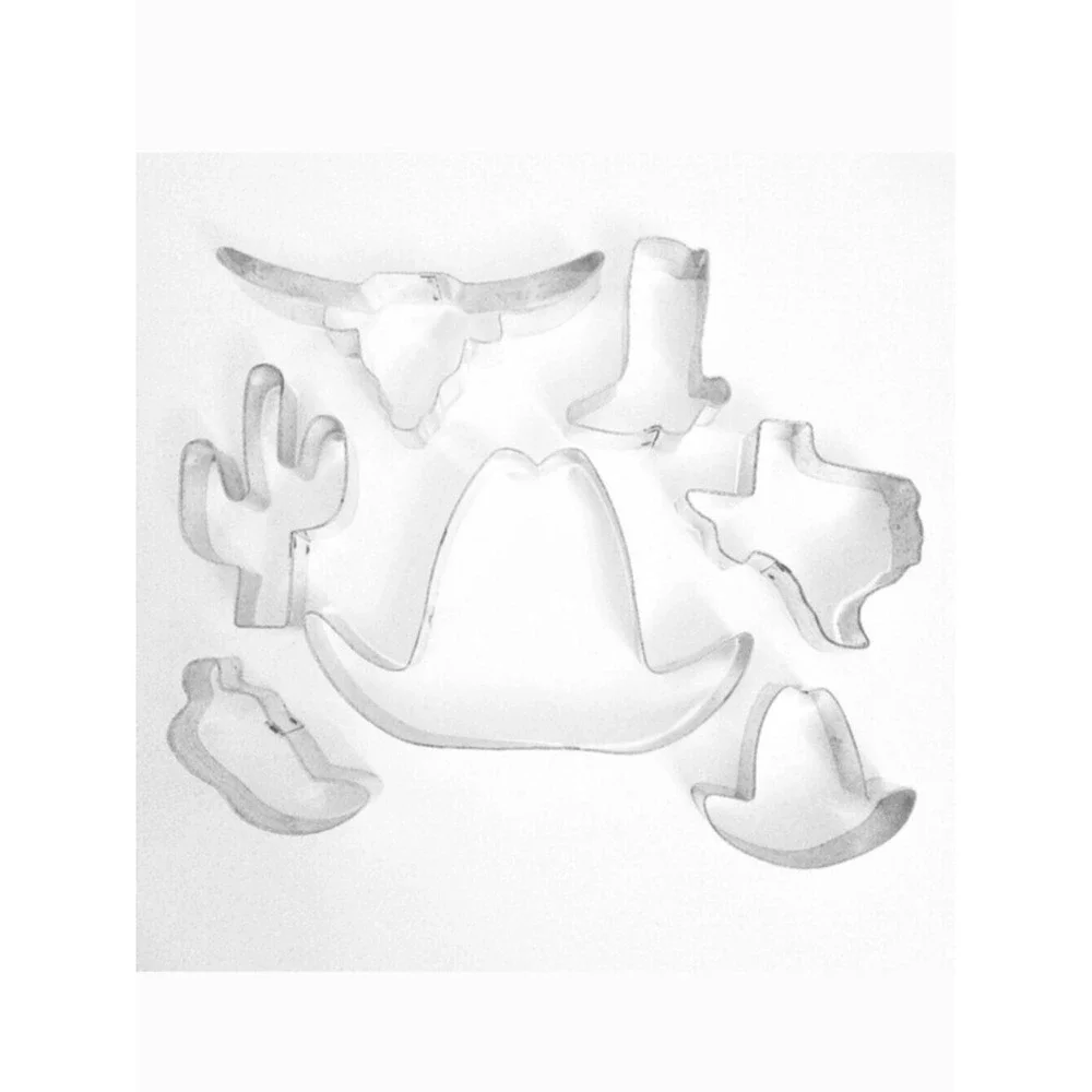 Western Cowboy Rodeo Texas Theme Vintage Cookie Cutters (Set of 7)